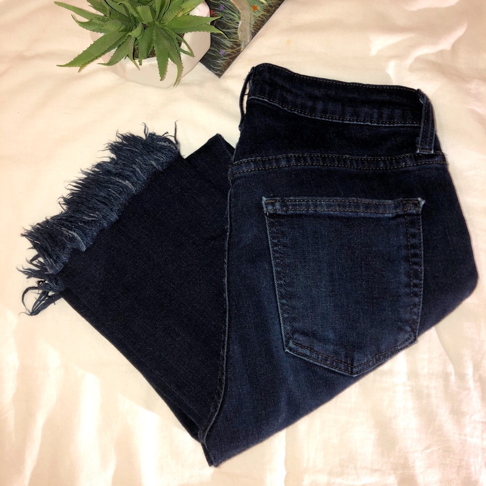 Fringe blue jeans